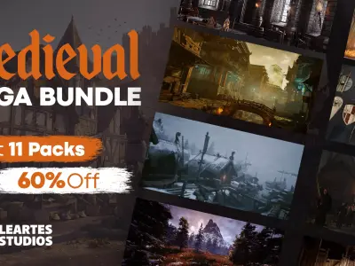 Medieval Environments Mega Bundle 11 Packs Low-poly 3D model