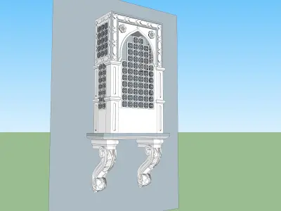 indian stone jharokha 3d modal Low-poly 3D model Low-poly 3D model