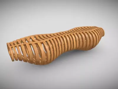 Organic Wooden Table  Low-poly 3D model