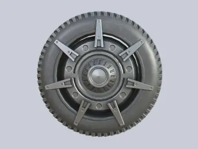 Scifi wheel Low-poly 3D model