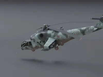 Mn 2- ru helicopter Low-poly 3D model