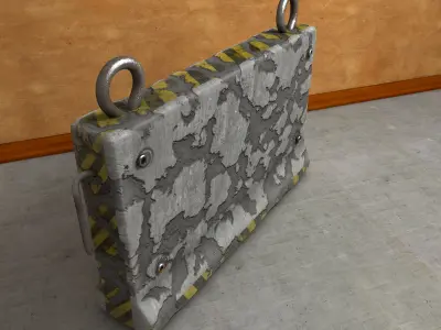 Damaged Road Block 3D model