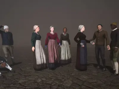 Low Poly Working Class Men and Woman 3D Model Collection