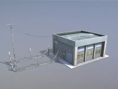 MilitaryBase PortoVelho PowerStation Low-poly 3D model