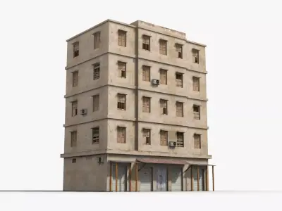 Arab Middle East Building x6 Low-poly 3D model
