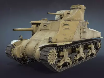 M3 Lee Tank Low-poly 3D model