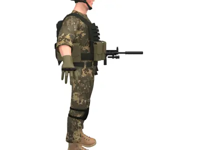 3D Soldier with rifle 3D model