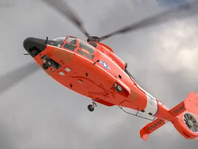 Eurocopter MH 65 Dolphin Coast Guard Rigged 3D model purchase