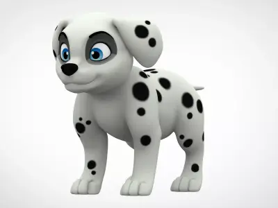 Dalmatian Puppy Low-poly 3D model