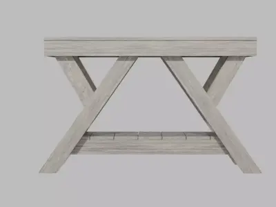 Rustic Farmhouse Entryway Table Free low-poly 3D model