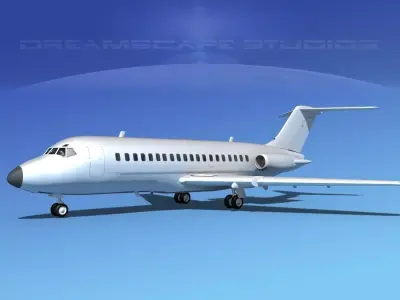 Douglas DC-9-20 Bare Metals 3D model