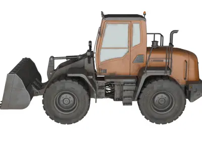 Realistic 3D Loader Truck Game-Ready Construction Vehicle Free low-poly 3D model