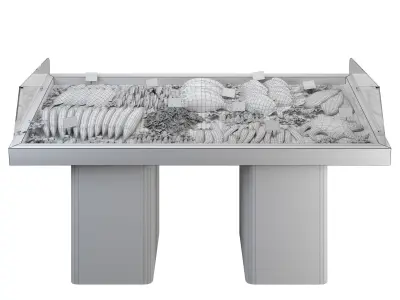 Seafood display Low-poly 3D model