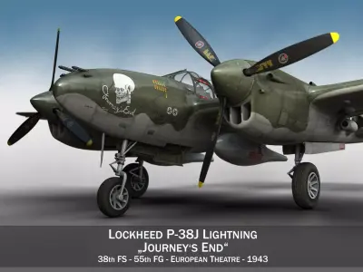 Lockheed P-38 Lightning - Journeys End 3D model