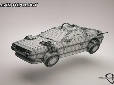 Cyberpunk Flying Car DeLorean Free 3D model