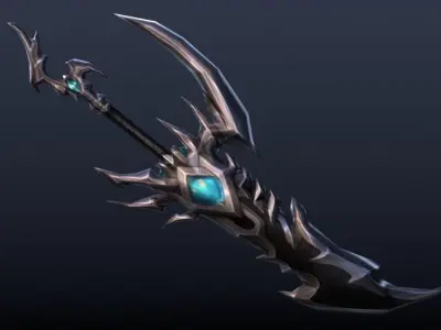 Crystal Metal Sword Low-poly 3D model