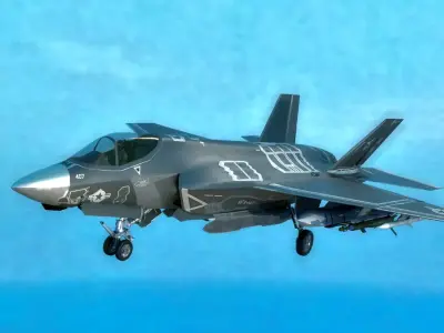 F35C Lightning II Rigged with high resolution cocpit Free 3D model