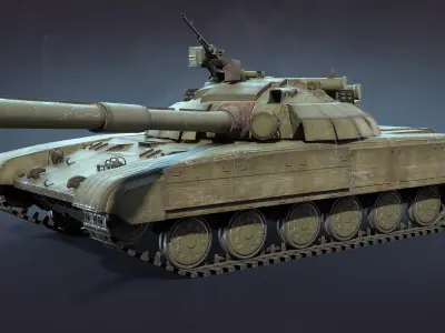 T-64 BM Bulat Low-poly 3D model