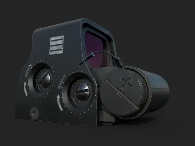XPS2 Holographic Red Dot Sight Aiming System Low-poly 3D model