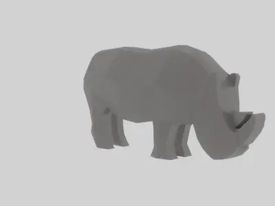 Rhino rhinoceros Free low-poly 3D model