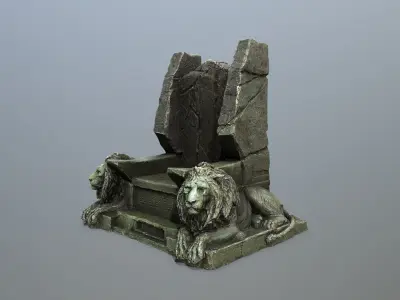 Lion Throne Low-poly 3D model