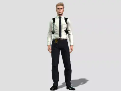 Realistic Police Officer 3D Character 3D model purchase