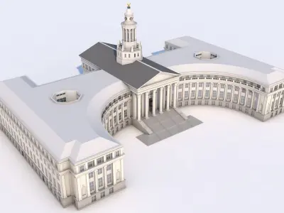 Denver City Hall Building Low-poly 3D model
