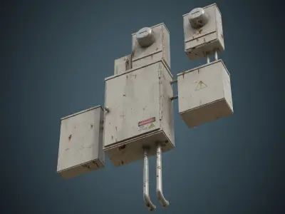 Utility Box 2B Low-poly 3D model