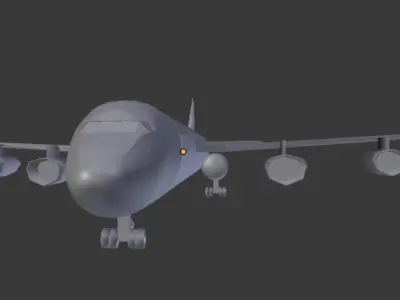 pasanger plane with interiors 3D model