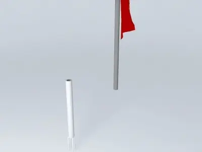 hj ussr flag on pole Free 3D model