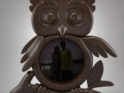 owl photo frame 3D model