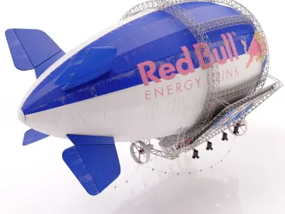 Advertising Zeppelin Red Bull 3D model
