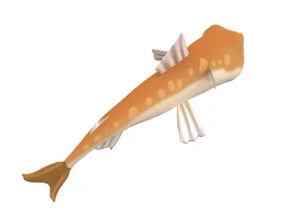 Greater Lizard Fish Cartoon Animated Low-poly 3D model