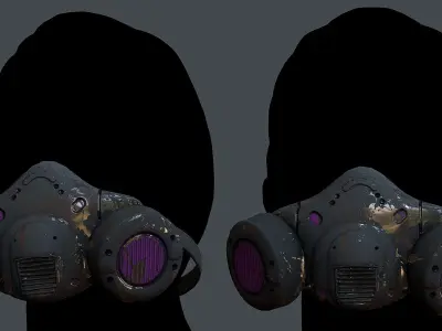 Gas mask helmet 3d model scifi Low-poly Low-poly 3D model Low-poly 3D model 95