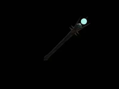 blue orb staff Free 3D model
