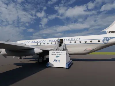 PAN AM BOEING 377 STRATOCRUISER 3D model