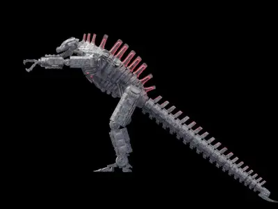 Mechagodzilla armored dinosaur 3D model