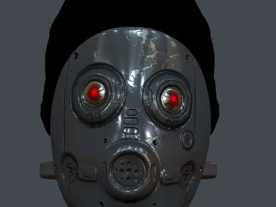 Gas mask helmet 3d model scifi Low-poly  Low-poly 3D model 576