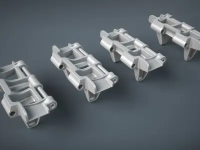 T-70 SU-76 Tracks Low-poly 3D model