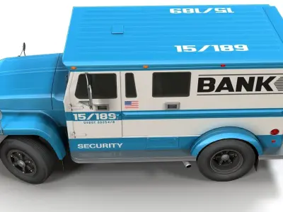American armored security truck Low-poly 3D model