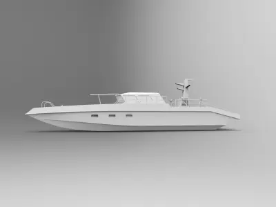 Aluminium Boat Low-poly 3D model