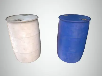 Plastic Barrel Low-poly 3D model