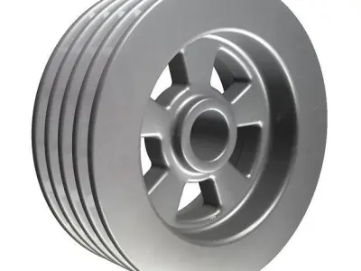 Classic Mechanical Pulley Low-poly 3D model