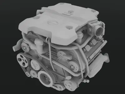 Nissan 370z VQ37VHR engine Low-poly 3D model