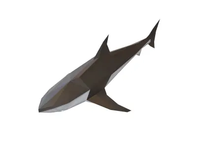 Low Poly Shark v1 009 Low-poly 3D model