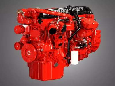  X12 Heavy Duty Truck Engine - 6 Cylinder Diesel Engine 3D model