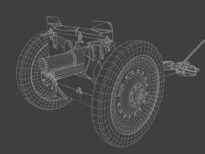 76 mm regimental gun M1927 Low-poly 3D model