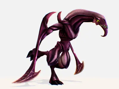 Animated Red Monster Goblin Troll Low-poly 3D model