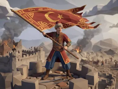 Turkish Ottoman Soldier Janissary Highpoly 3D model