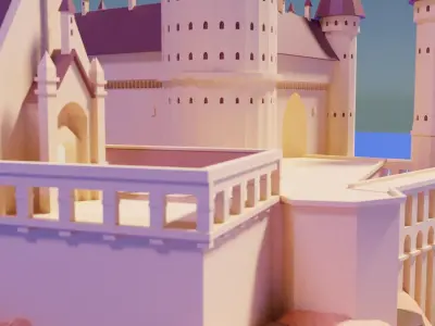 Castle Blender Lowpoly Isometric Low-poly 3D model